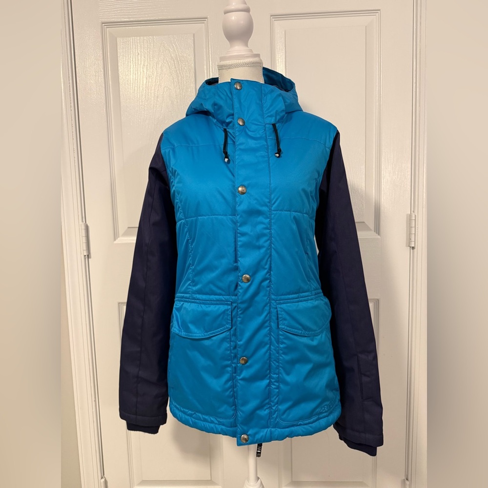 Burton Women's Teal and Navy Puffer Jacket